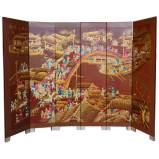 Ancient Chinese City Life Red Screen